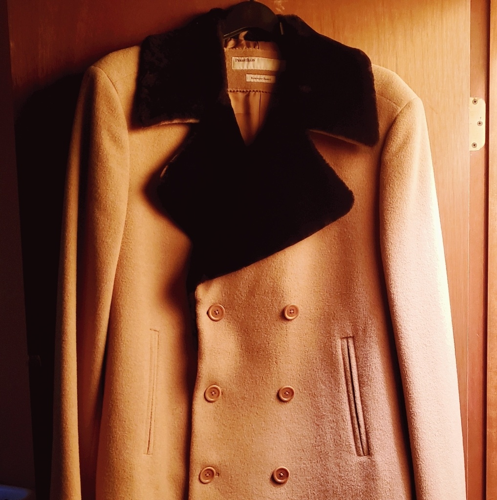 Perry Ellis Mens Wool Frock Coat